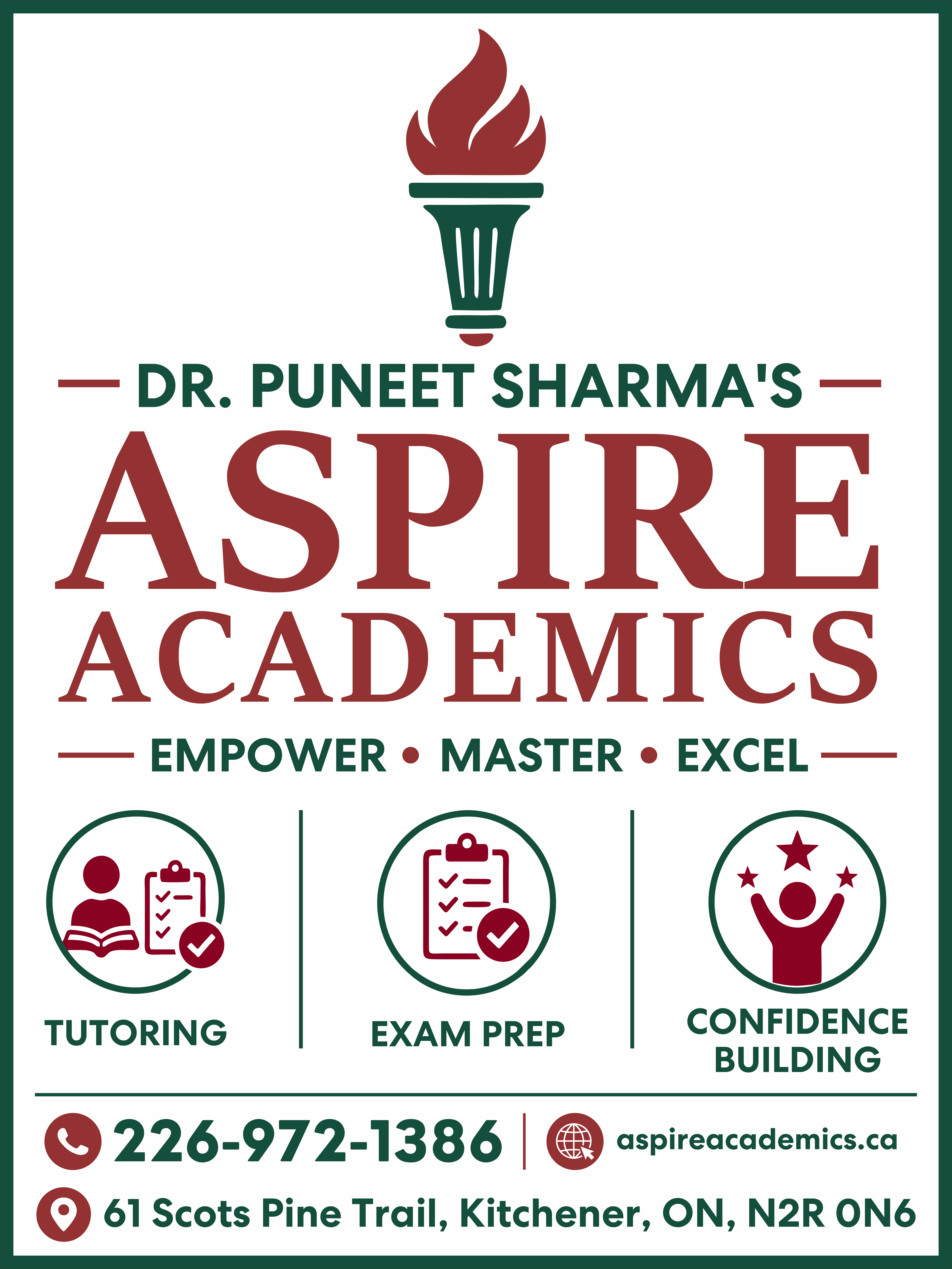Aspire Academics tutoring, exam preparation and confidence building